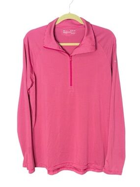 Under Armour Hot Pink Striped 1/4 Zip Pullover